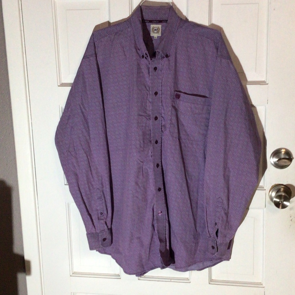 Cinch Purple and Light Blue Long Sleeves Button Down Shirt